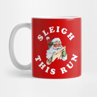 Christmas Running Sleigh This Run Runner Vintage Santa Mug